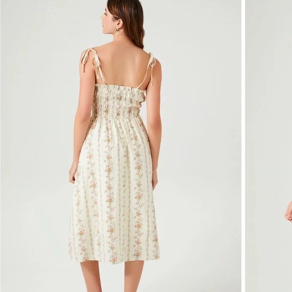 Floral Print Smocked Midi Dress - Picture 4 of 5